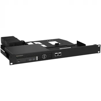 Rackmount.IT komplektas, skirtas Dell OptiPlex MFF – 1U 19 colių stelažinis laikiklis, juodas