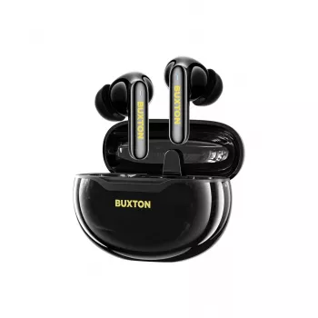 BXT Buxton BTW 7200 Black Tuya – Tikros belaidės ausinės su įkrovimo dėklu, juodos, Bluetooth 5.2, IPX4, liečiamas valdymas, Tuya Smart App