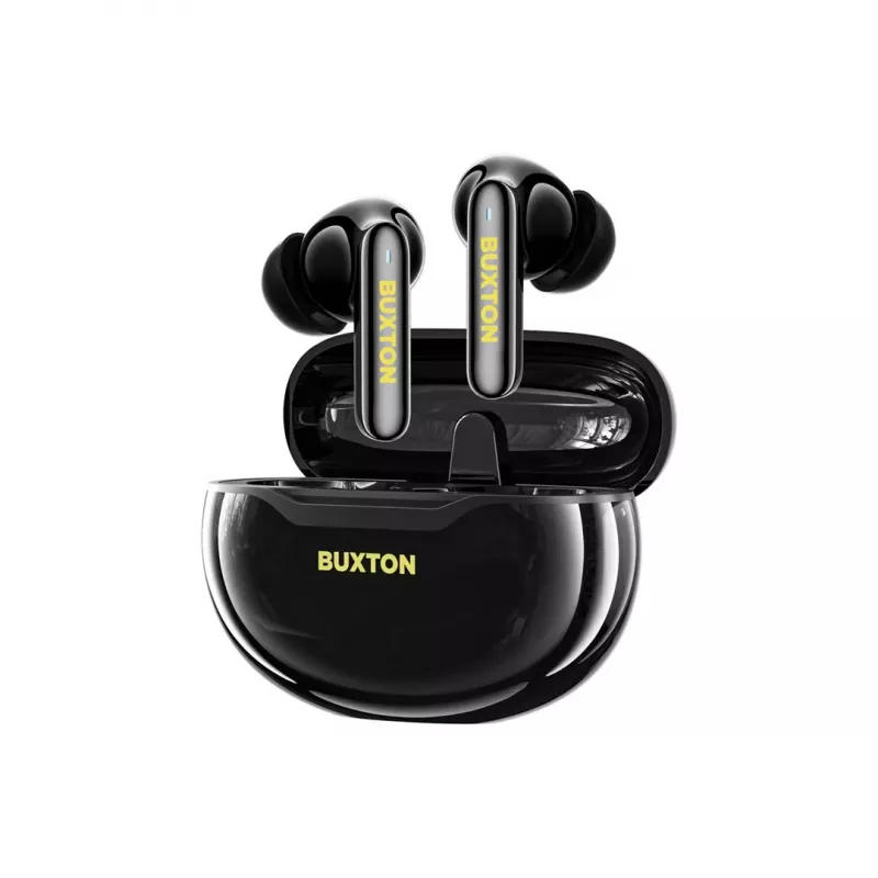 BXT Buxton BTW 7200 Black Tuya – Tikros belaidės ausinės su įkrovimo dėklu, juodos, Bluetooth 5.2, IPX4, liečiamas valdymas, Tuya Smart App