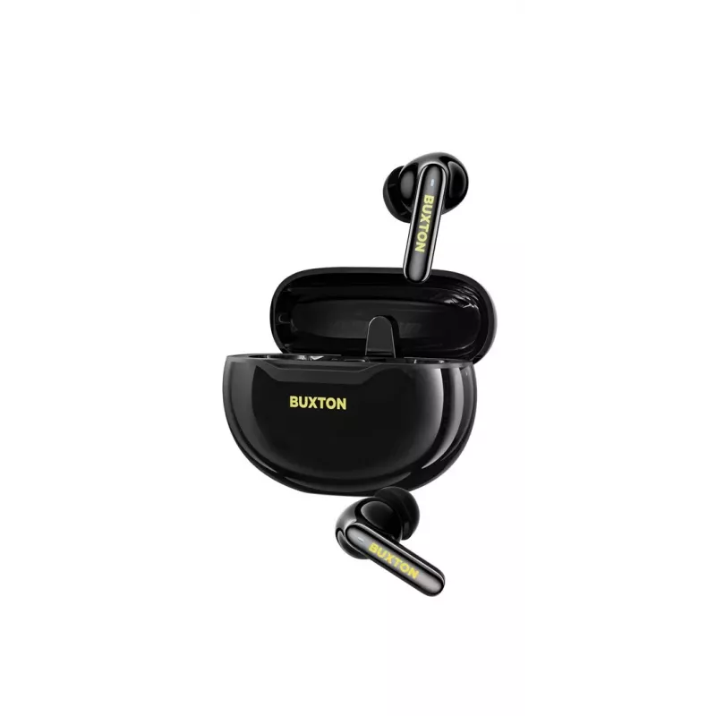BXT Buxton BTW 7200 Black Tuya – Tikros belaidės ausinės su įkrovimo dėklu, juodos, Bluetooth 5.2, IPX4, liečiamas valdymas, Tuya Smart App