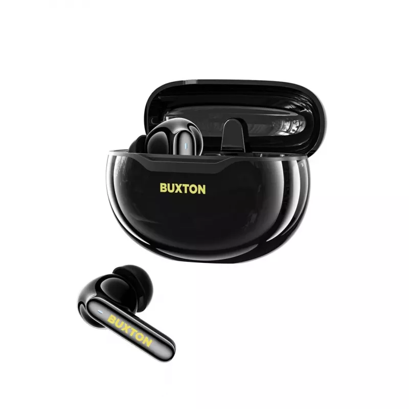 BXT Buxton BTW 7200 Black Tuya – Tikros belaidės ausinės su įkrovimo dėklu, juodos, Bluetooth 5.2, IPX4, liečiamas valdymas, Tuya Smart App