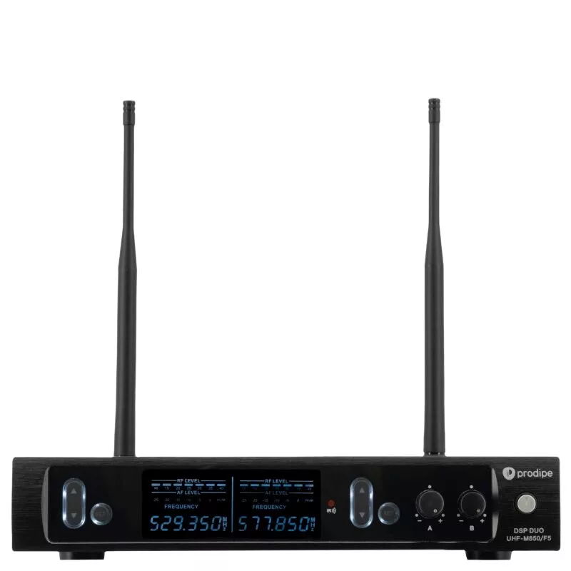 PDE Prodipe M850 DSP Duo UHF F5 - Belaidė UHF mikrofonų sistema su 2 rankiniais mikrofonais