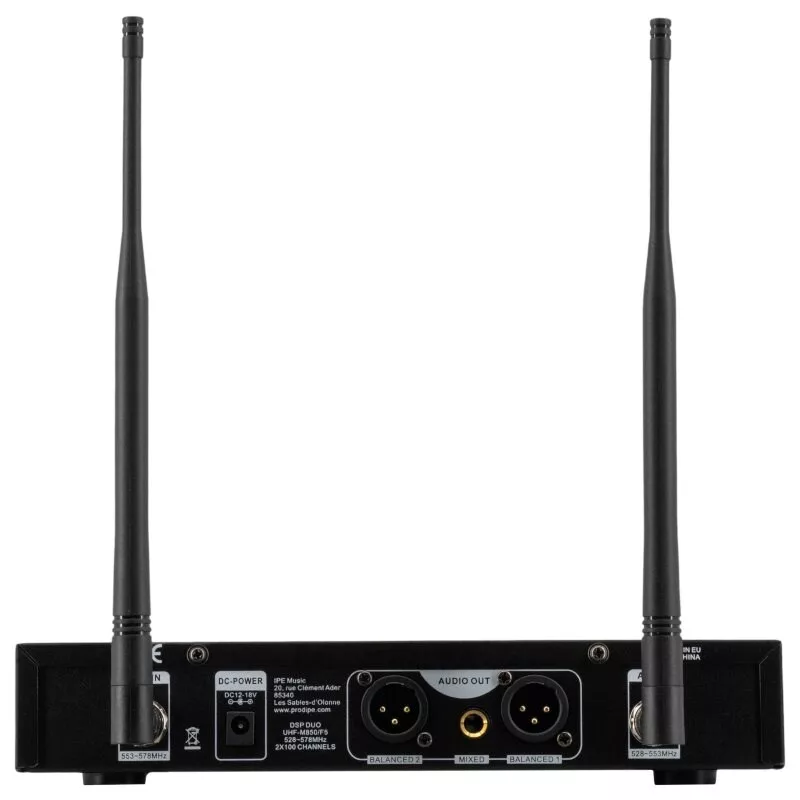 PDE Prodipe M850 DSP Duo UHF F5 - Belaidė UHF mikrofonų sistema su 2 rankiniais mikrofonais