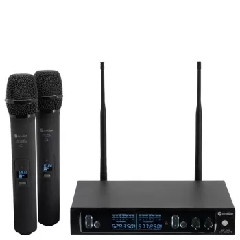 PDE Prodipe M850 DSP Duo UHF F5 - Belaidė UHF mikrofonų sistema su 2 rankiniais mikrofonais