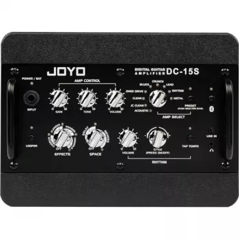 JYO JOYO DC-15S 15W gitarinis stiprintuvas su Bluetooth, įkraunama baterija, 9 stiprintuvų modeliais, 6 efektais, būgnų mašina, looperiu, derintuvu