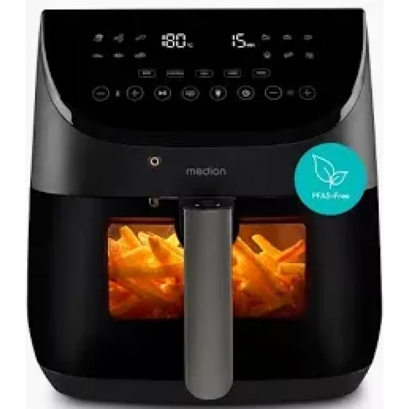 MEDION MD 13060 X20 XXL Air Fryer 6.6 L Black 1700 W su maisto termometru