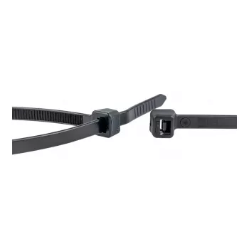 WKK juodi UV stabilizuoti kabelių raiščiai 370x4,8 mm, 100 vnt.