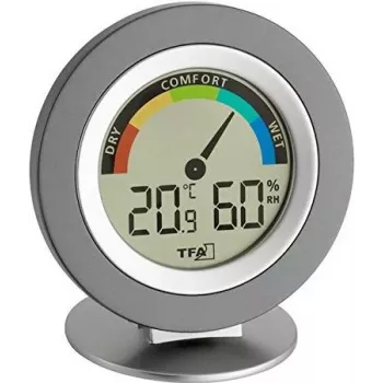 TFA 30.5019 Thermo-Hygrometer COSY – Skaitmeninis Patalpų Termometras ir Drėgmės Matuoklis su Max/Min Atmintimi, Komforto Zonos Indikatoriumi, LCD Ekranu, Baltas