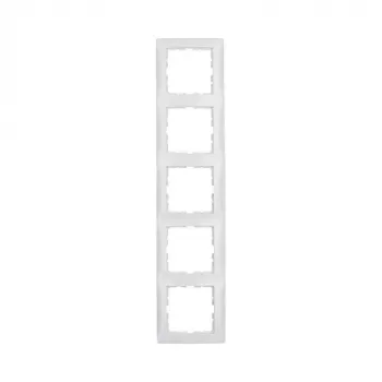 Berker 1015 89 89 5-ių vietų dengiamasis rėmelis S.1 Polar White Glossy