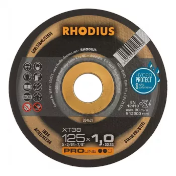 Rhodius XT38 pjovimo diskas 125x1.0x22.23 mm metalui