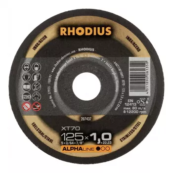 RHODIUS XT70 Pjovimo diskas 125x1,0x22,23 mm