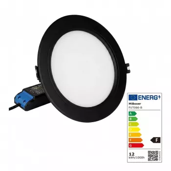 MIBOXER FUT066B LED Panel Round 12W RGB-WW su Radijo ir WiFi juodas