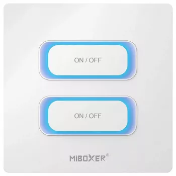 Synergy 21 LED Remote Control 2-Gang Smart Switch Zigbee 3.0 + 2,4GHz Motion Sensor + Dimming for Milight/Miboxer (White) (ESZ2)