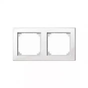 MERTEN 2 vietų kištukinio lizdo rėmelis Baltas 15,2 x 8,1 cm