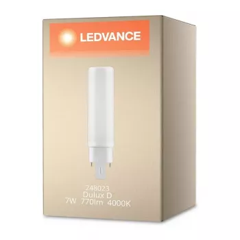 OSRAM DULUX D/E18 HF V 7W 840 G24Q-2 LED Retrofit Lemputė, 770 lm, 4000K, Šalta Balta, G24q-2 Cokolis, Nedimsuojama