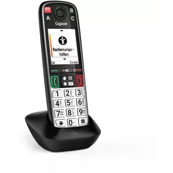 Gigaset EASY 500HX analoginis/DECT laidinis stacionarusis telefonas su skambučių identifikavimu, juodas, sidabrinis
