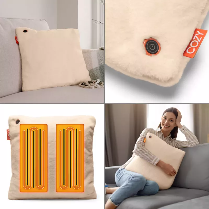 Bodi-Tek BT-CSHT2-F-BG-PB10 COZY Una Heated Comfort Cushion & Power Bank 10000 mAh, smėlio spalvos