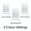 RIO MMAW-EU/1,0 Home and Away Dressing Table Make Up Mirror – Dvipusis LED veidrodis su padidinimu 1x/5x, sulankstomas, baltas