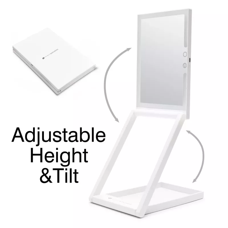 RIO MMAW-EU/1,0 Home and Away Dressing Table Make Up Mirror – Dvipusis LED veidrodis su padidinimu 1x/5x, sulankstomas, baltas