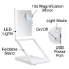 RIO MMAW-EU/1,0 Home and Away Dressing Table Make Up Mirror – Dvipusis LED veidrodis su padidinimu 1x/5x, sulankstomas, baltas