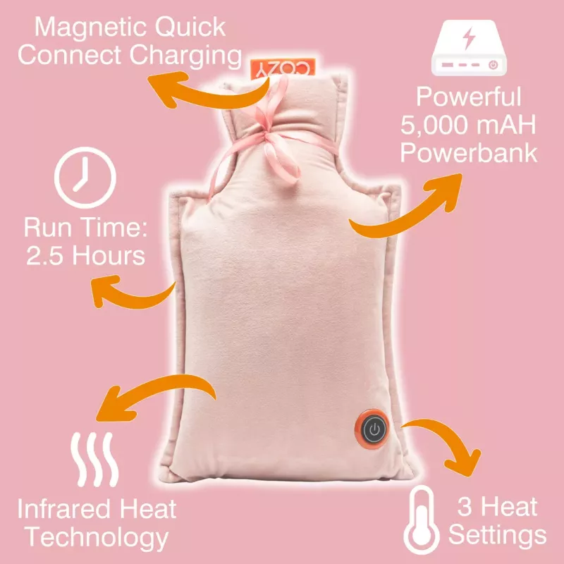 Bodi-Tek BT-WBHT-EU/1.0 COZY Įkraunamas elektrinis šildomas butelis - Pilka