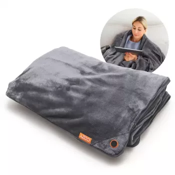 Bodi-Tek BT-BLHT-EU/1.0 COZY Snuggle Blanket Heated Throw 130 x 160 cm, Pilka
