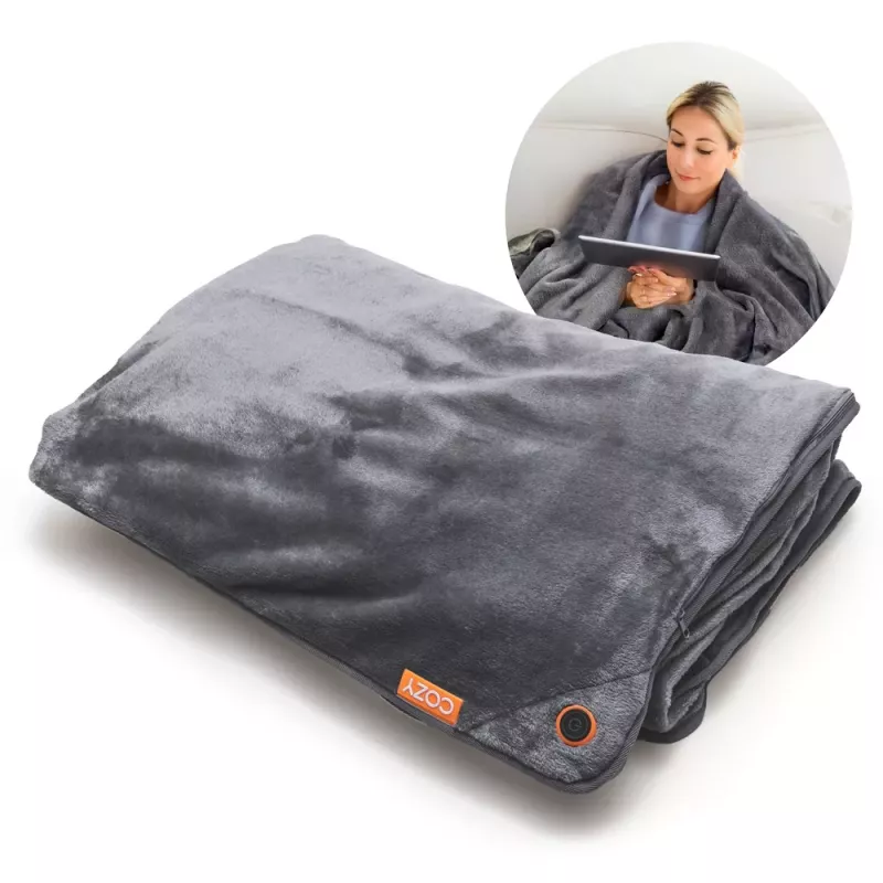 Bodi-Tek BT-BLHT-EU/1.0 COZY Snuggle Blanket Heated Throw 130 x 160 cm, Pilka
