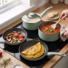 Progress BW14255G Neutrals 5 dalių keptuvių rinkinys – Kaltinis aliuminis, akmens efektu neprideganti danga, tinka indukcijai