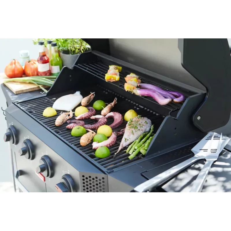 Barbecook dujinė kepsninė Luca 412 su spintele ir šoniniu degikliu, 145.4 x 60.3 x 112,3 cm, juoda