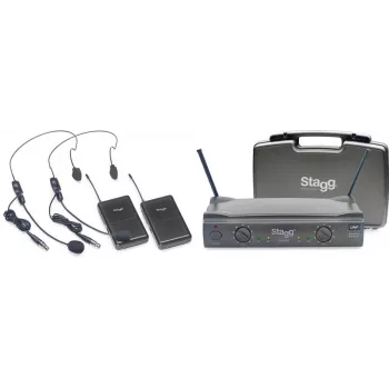 Stagg SUW 50 HH FH EU UHF True Diversity belaidė ausinių sistema su 2 kanalais juoda