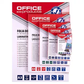 PBS CONNECT OFFICE PRODUCTS Laminating Film A4 2x80 Microns Glossy 100 Sheets Transparent