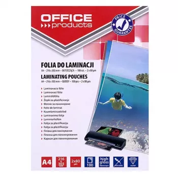 PBS CONNECT OFFICE PRODUCTS Laminating Film A4 2x80 Microns Glossy 100 Sheets Transparent