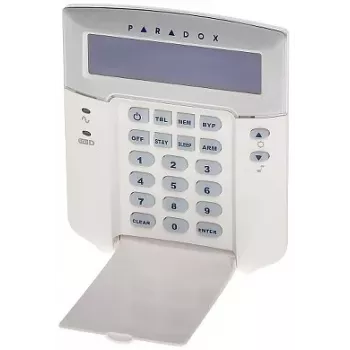 Paradox K32LCD+-W2W klaviatūra apsaugos sistemai – 32 simbolių mėlynas LCD, 2 eilutės, laidinė, balta