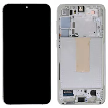 Samsung Galaxy S23 LCD Touch Screen Digitizer Assembly su rėmeliu - Cream