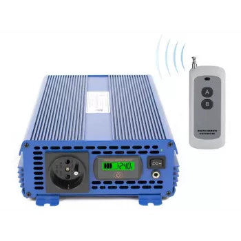 AZO Digital 24 VDC / 230 VAC ECO MODE SINUS IPS-2000S PRO 2000W gryno sinuso įtampos keitiklis