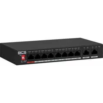 BCS LINE BCS-L-SP0802G(2) 8-Port PoE+ Switch su 2 Gigabit Uplink prievadais, 120W