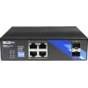 BCS BCS-B-ISP04G-2SFP Neprijungiamas pramoninis Ethernet jungiklis, 4 prievadai Gigabit RJ45 + 2 SFP, DIN bėgis, IP40