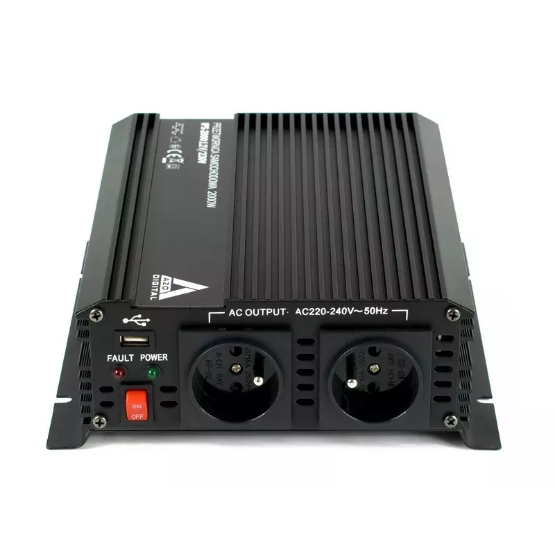 AZO Digital 12 VDC / 230 VAC Automotive Inverter IPS-2000 2000W Pure Sine Wave
