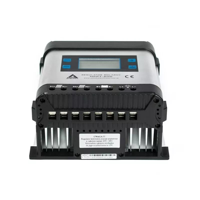 Saulės MPPT įkrovos valdiklis AZO Digital 12/24V 20A LCD ekranu