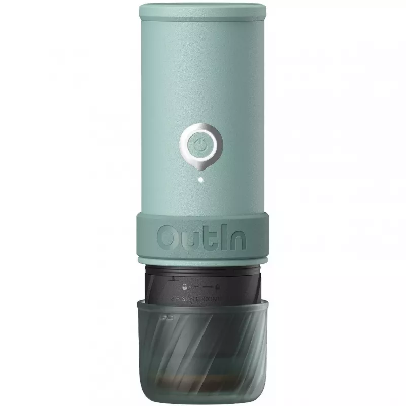 OUTIN Mino nešiojamas elektrinis kavos aparatas Canyon Green 20 Bar 80ml USB-C