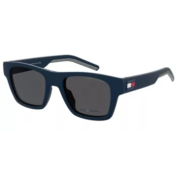 Tommy Hilfiger TH1975NSFLL Vyriški stačiakampiai akiniai nuo saulės juodi/pilki 54mm