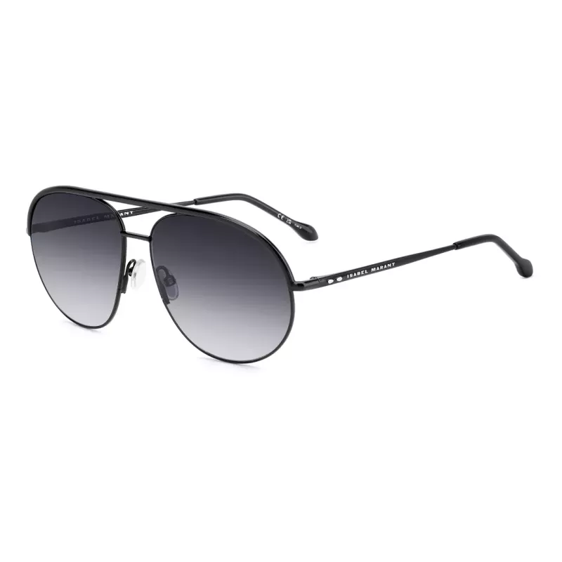 ISABEL MARANT Moteriški Akiniai nuo Saulės IM-0200-S-807 - Juodas Acetato Rėmas su Pilkais Gradientiniais Lęšiais - 62/14/140 mm