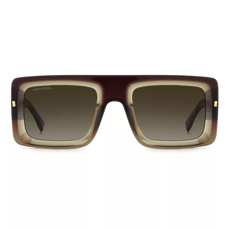 DSQUARED2 D2-0141-S-XL7 Vyriški stačiakampiai akiniai nuo saulės Havana 53mm
