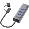 UNITEK USB-C Hub 4-in-1 Ethernet 3 x USB-A 5 Gbps su USB-A adapteriu
