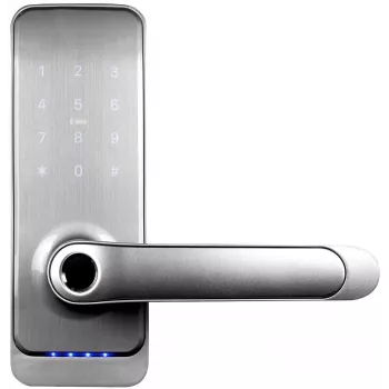 EURA ELH-01H4 Sidabrinė prieigos valdymo rankena su piršto atspaudu, RFID, PIN, Bluetooth