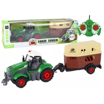 LEAN TOYS RC Tractor Remote Controlled Tractor Agricultural Machine Trailer Remote Control 1:24