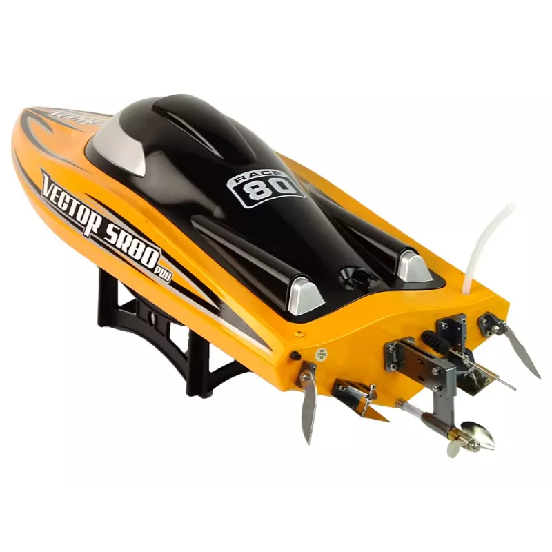 LEAN TOYS SR80 PRO RC Racing Motorboat Brushless ARTR 74 km/h Geltona