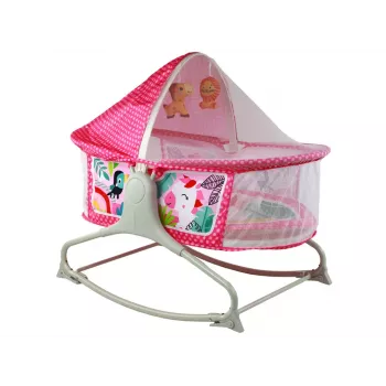 LEAN TOYS Multifunctional Bed Rocker 2in1 Children's Mat Sounds Vibrations Pink