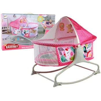 LEAN TOYS Multifunctional Bed Rocker 2in1 Children's Mat Sounds Vibrations Pink