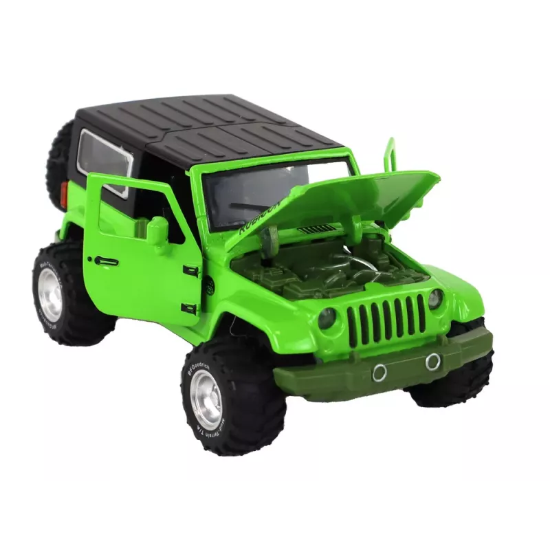 LEAN TOYS Visureigis Automobilis su Baterijomis, Trinties Pavara, Metalinis, Žalias, 1:32